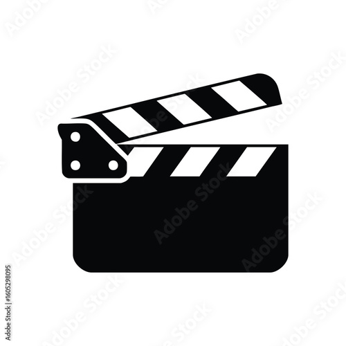 Filmmaking Action Clapperboard. Essential gear for movie productions, this cinematic slate signifies the commencement of filming, aligning audio and visuals for a masterpiece.