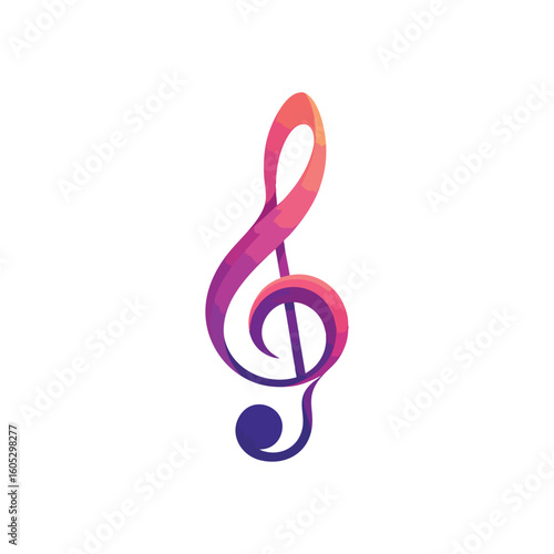 Vibrant Gradient Treble Clef Art. This lively musical symbol features a beautiful chromatic blend, embodying the essence of melodic harmony and creative expression. It inspires joyful sound.