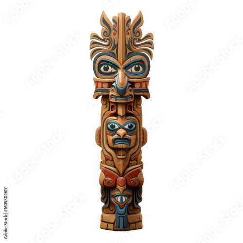 totem pole isolated on white