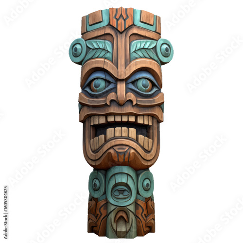 totem pole isolated on white
