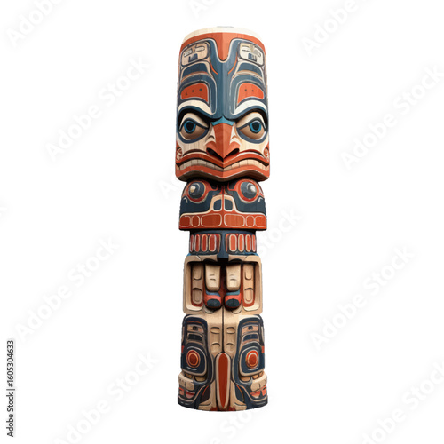 totem pole isolated on white