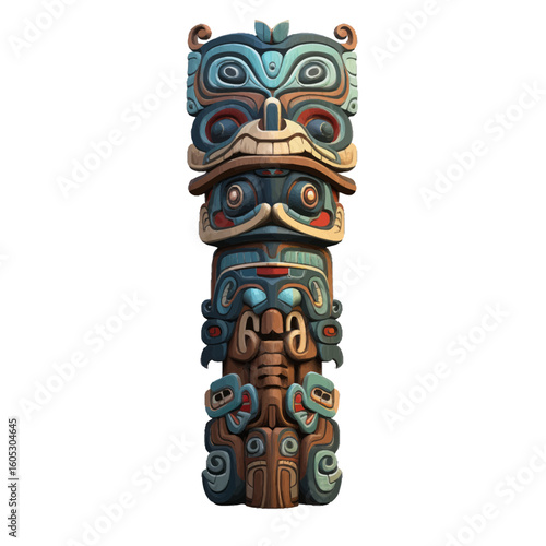 wooden totem pole