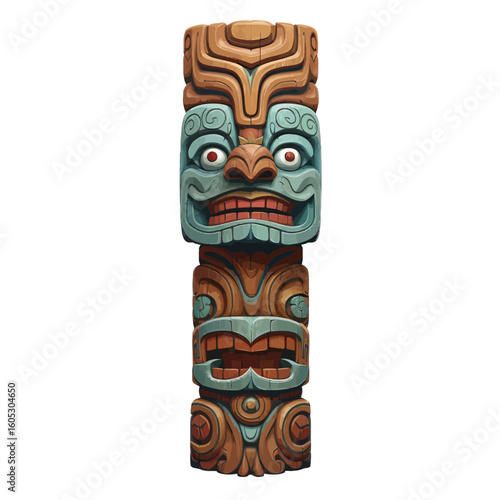 wooden totem pole