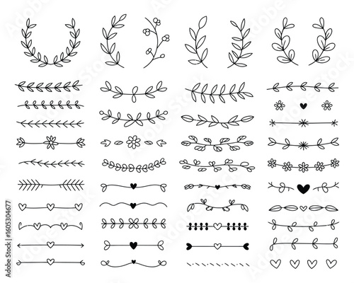 Minimalist black line art dividers collection