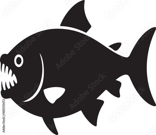 Shark vector illustration of a fish swimming underwater in the ocean