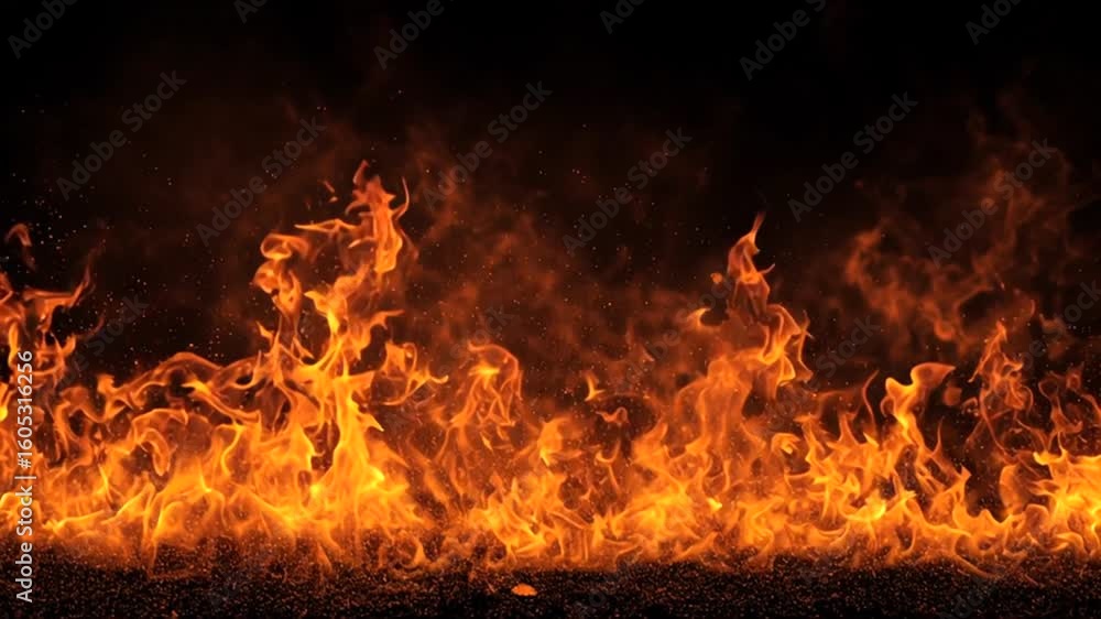 llamas de fuego sobre fondo negro