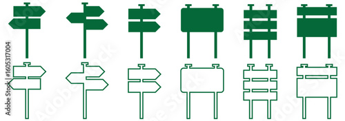 Direction board icon vector set. pointer illustration sign collection. route symbol.