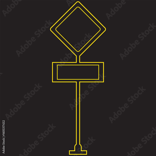 Road traffic signs set. Direction arrow, information board. Attention traffic signs mockup. Blank board with place for text. Isolated Vector illustration. 