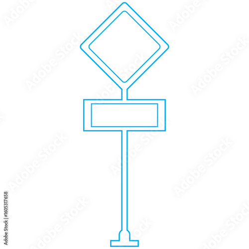 Blank traffic board icon. Road sign icon, vector illustration