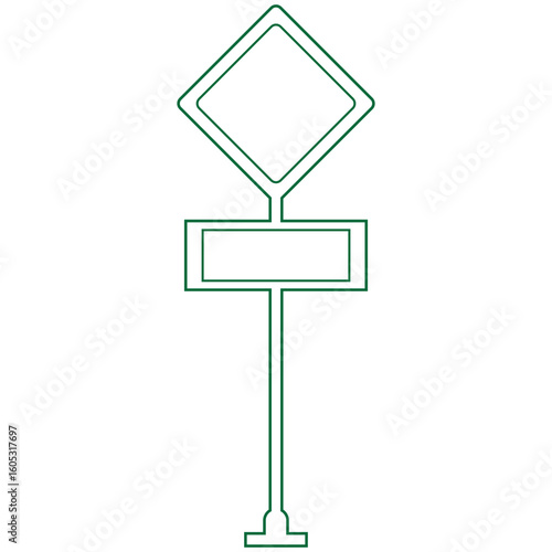 Blank traffic board icon. Road sign icon, vector illustration