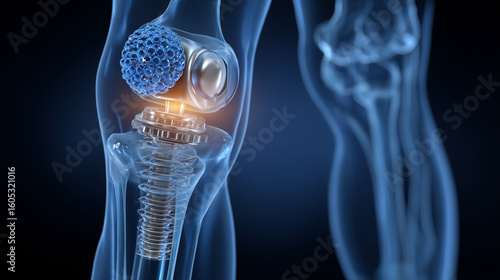 High-Fidelity Anatomical Illustration of a Joint Replacement Implant