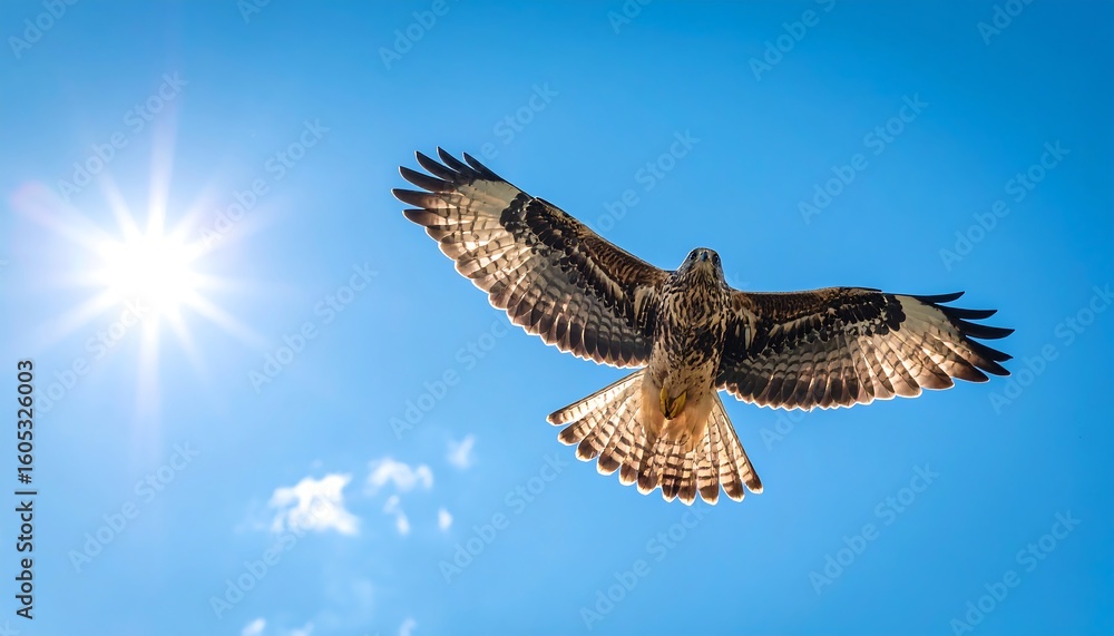 Fototapeta premium Bird soaring in vibrant sky