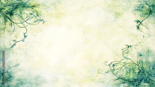 Delicate, textured floral border on a pastel background