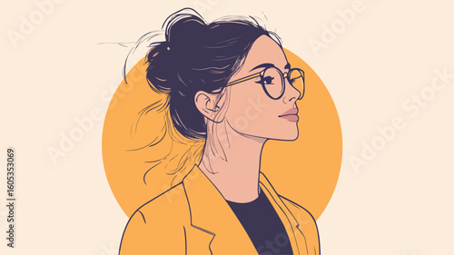 Empowered Businesswoman Vector Art: Professional Female Leader in Confident Pose
