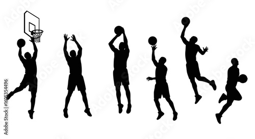 Basketball Players Shooting Silhouette