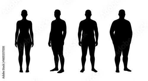 Human Body Types Silhouette Male Figure Variations silhouette