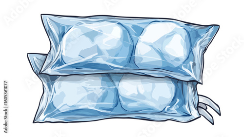 Cartoon Ice Pack on Transparent Background for Cool, Medical, Health Concepts