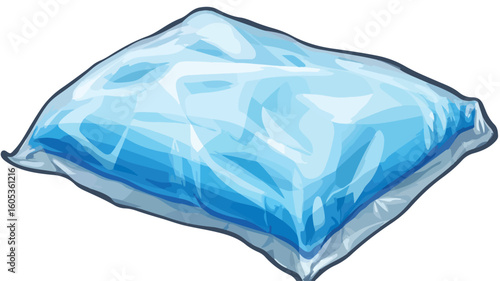 Cartoon Ice Pack on Transparent Background for Cool, Medical, Health Concepts