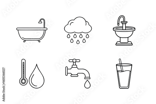 Water icons set