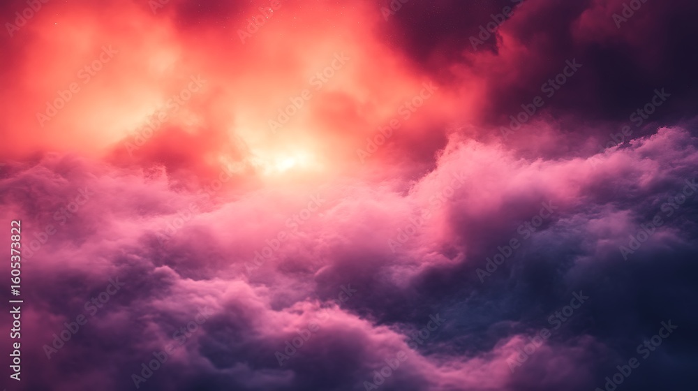 Obraz premium Dramatic cloudscape with fiery sunset