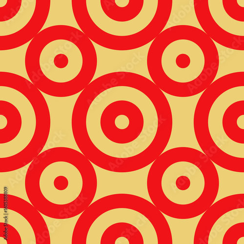 Circles pattern. Hoops seamless ornament. Dot motif. Circular figures backdrop. Rounds background. Rings wallpaper. Digital paper, textile print, web design, abstract image. Vector illustration.