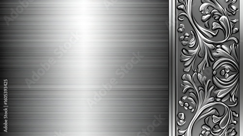 Metallic background with ornate border