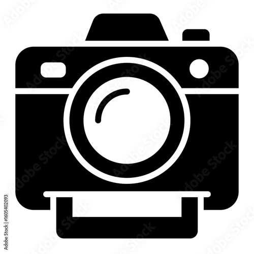 polaroid camera glyph icon for instant photography output