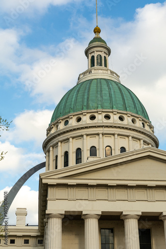 The old Courthouse, part of the Gateway Arch National Park, in downtown St. Louis, Missouri.