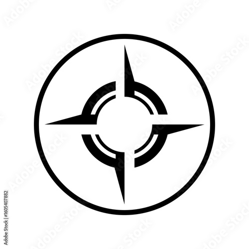Architectural north arrow and compass outline vector