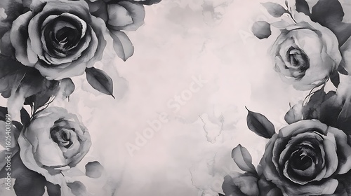 Fototapeta Naklejka Na Ścianę i Meble -  Elegant gray roses on light background