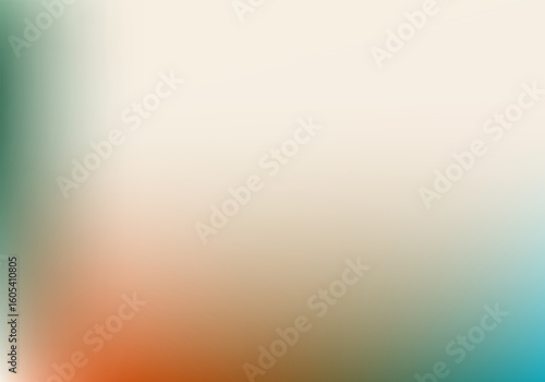 soft abstract gradient background with smooth texture. vintage tone blending pastel cream orange green and blue. concept of retro design and branding template