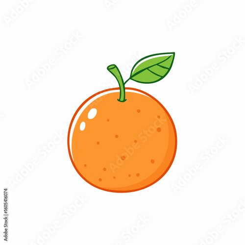 drawn orange icon in doodle style. Mark point icon design collection for food design element