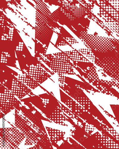 Abstract red grunge brush stroke pattern background for sublimation jersey