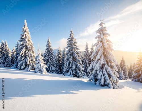 Wallpaper Mural Snowy pine forest at sunrise Torontodigital.ca