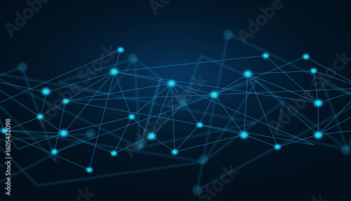 Low Poly Background on Dark Blue Gradient. Modern, Geometric, and Minimalist Abstract Design for Digital Art, 3D Modeling, Wallpapers, and Futuristic Graphics