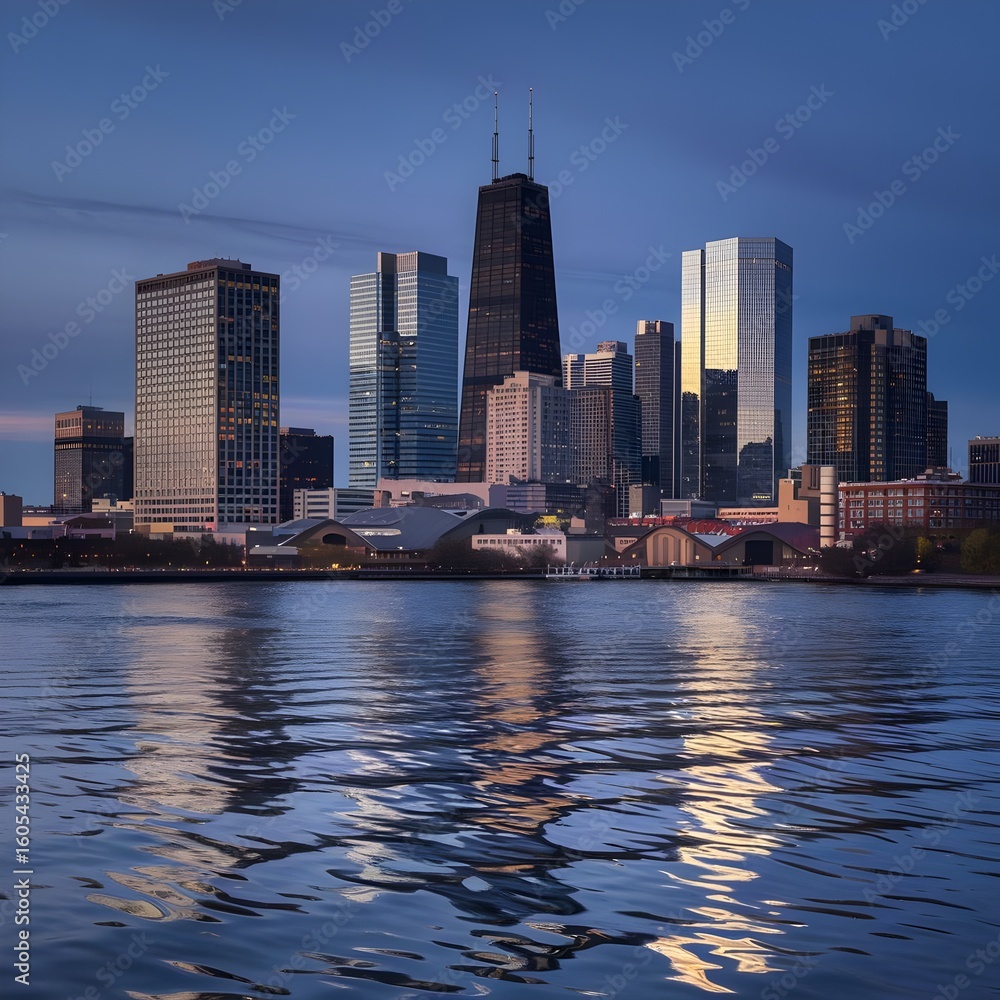 Obraz premium city skyline, beautiful city view, city skyline view, city skyline photo, beautiful city's scenes