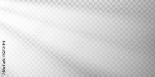 Natural light filters through blinds, creating a prism like play of shadows and reflections on smooth surfaces. Abstract interior with grey tones and a calm springtime feel. Ideal clean background.