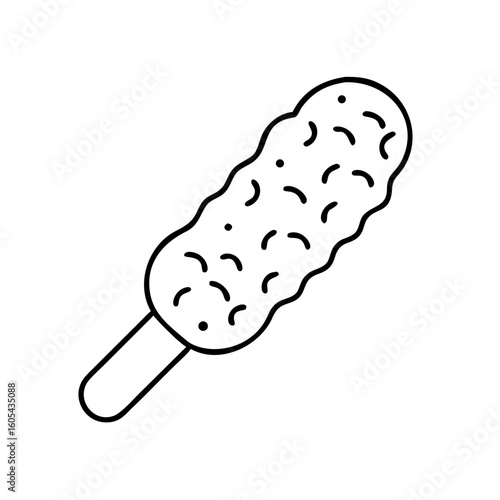Single mozzarella stick icon in simple line art style
