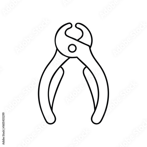 Small baby nail clippers icon in simple black design