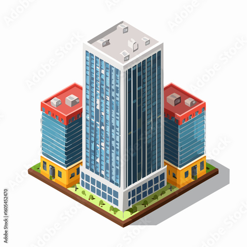 isometric view of a modern building