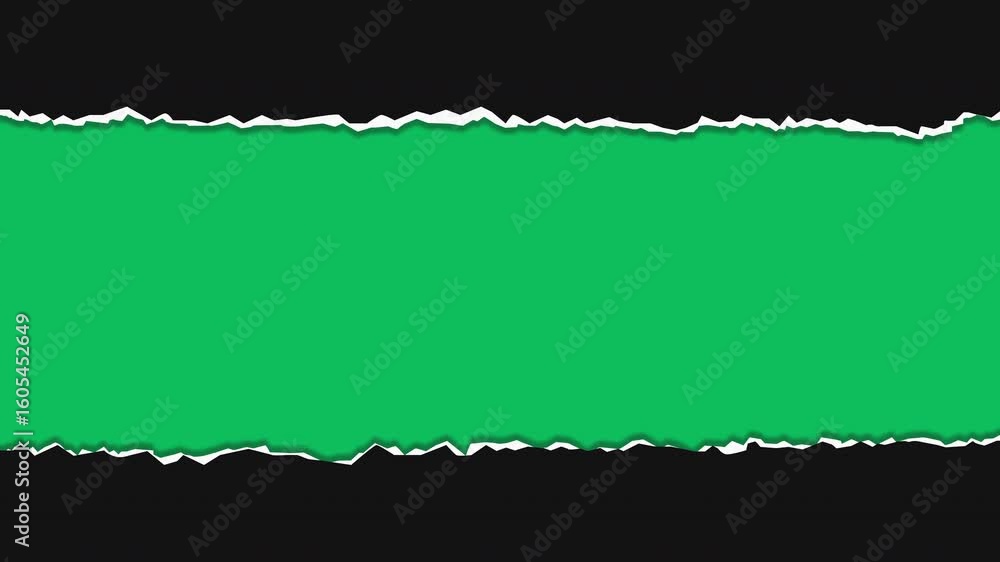 Black paper tear transition animation with page turn reveal from right ...