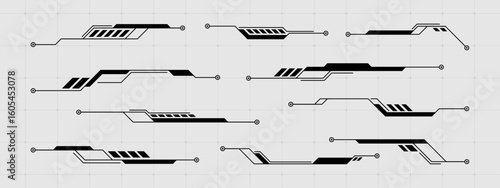 Fotografija Modern heads up display vector graphics elements set