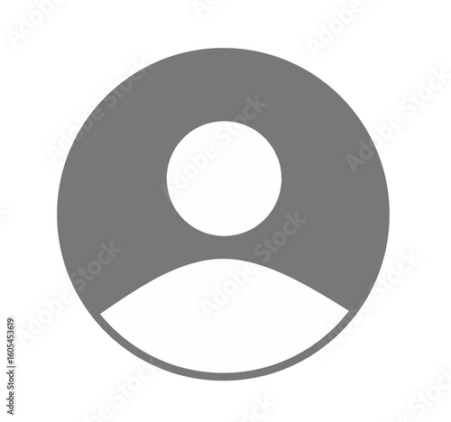 Minimalist user grey avatar icon silhouette for profile picture website app ui ux placeholder account identification or contact graphic resource