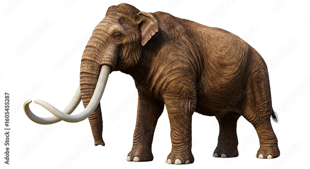 Obraz premium Isolated woolly mammoth image for prehistoric animal illustrations and educational resources, extinct species art