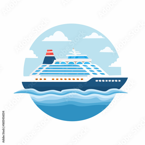 cruise ship vector illustration