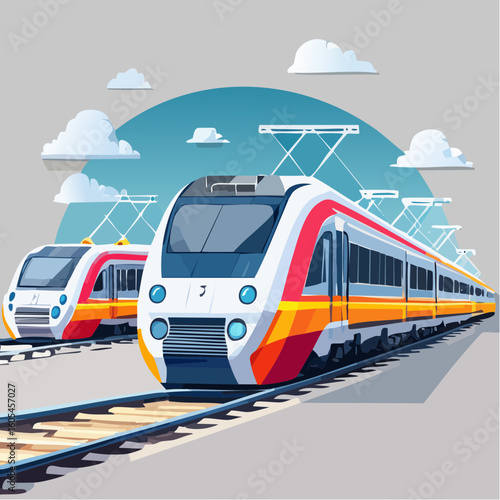 passenger train on the railway