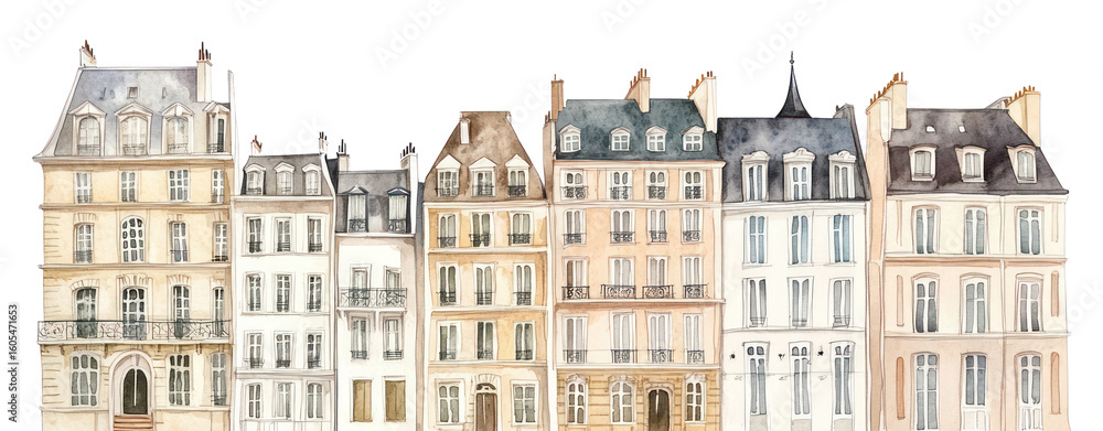 Fototapeta premium PNG Paris big palace architecture illustration watercolor.