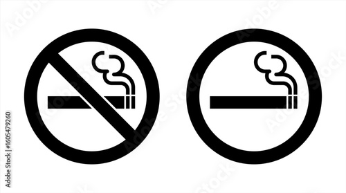 Printable vector illustration of smoking and no smoking sign, vector 10 eps.