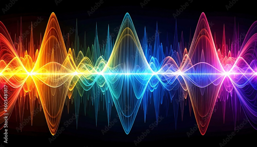 Naklejka premium Colorful sound waves (1)