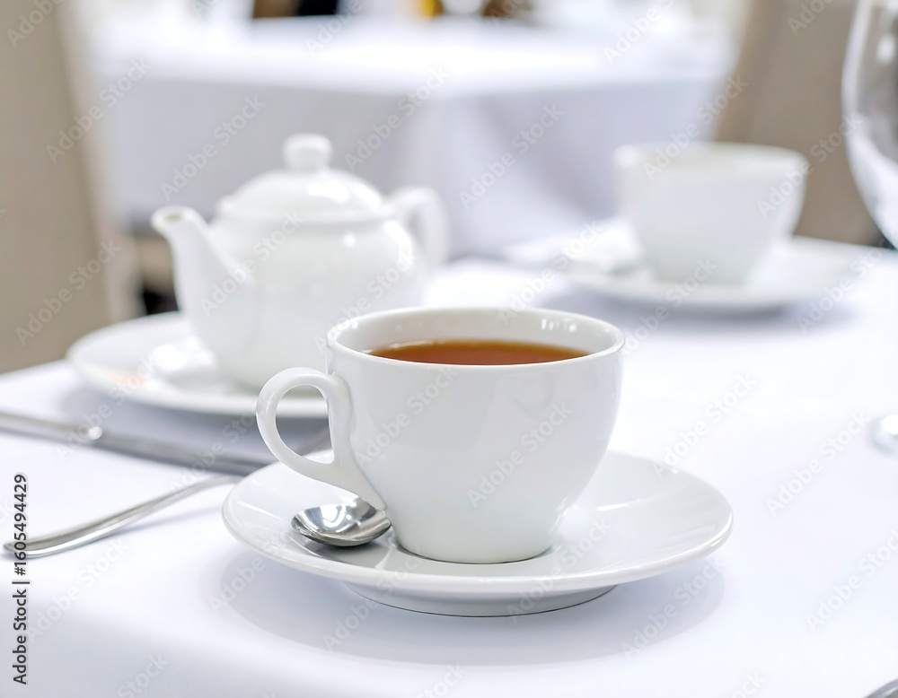 Fototapeta premium A cup of tea on a restaurant table